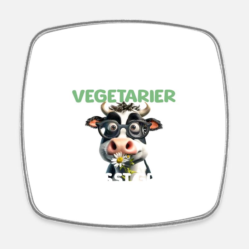 Second Hand Vegetarian - Square fridge magnet - white