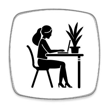 Learning, Studying, Working - Square fridge magnet - white - Front