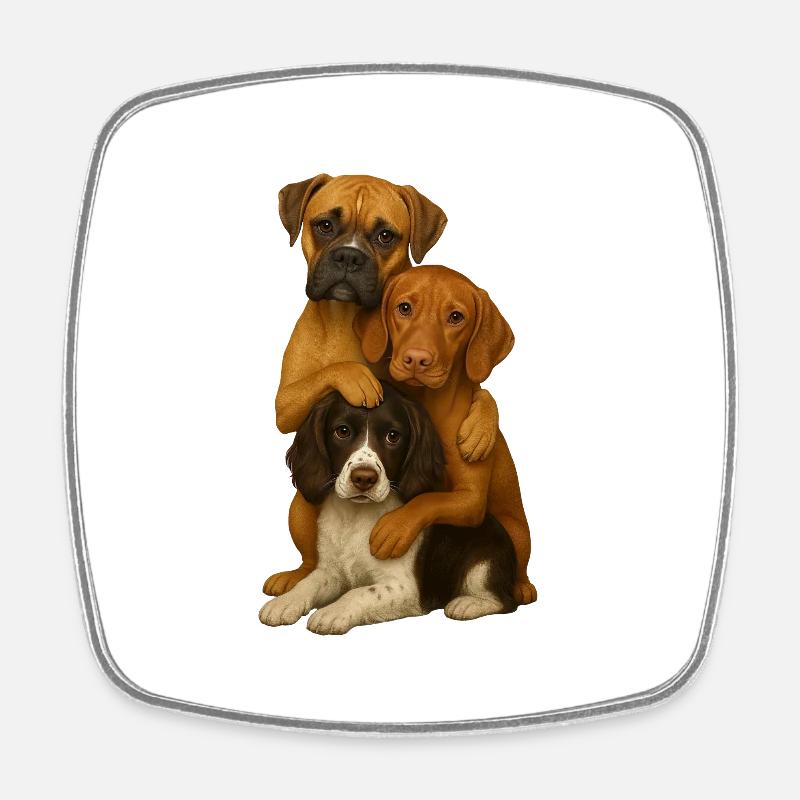 Chien Chiens Chiens mignons - Magnet carré - blanc
