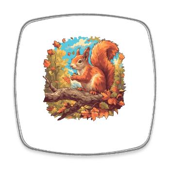 Squirrel - Square fridge magnet - white - Front
