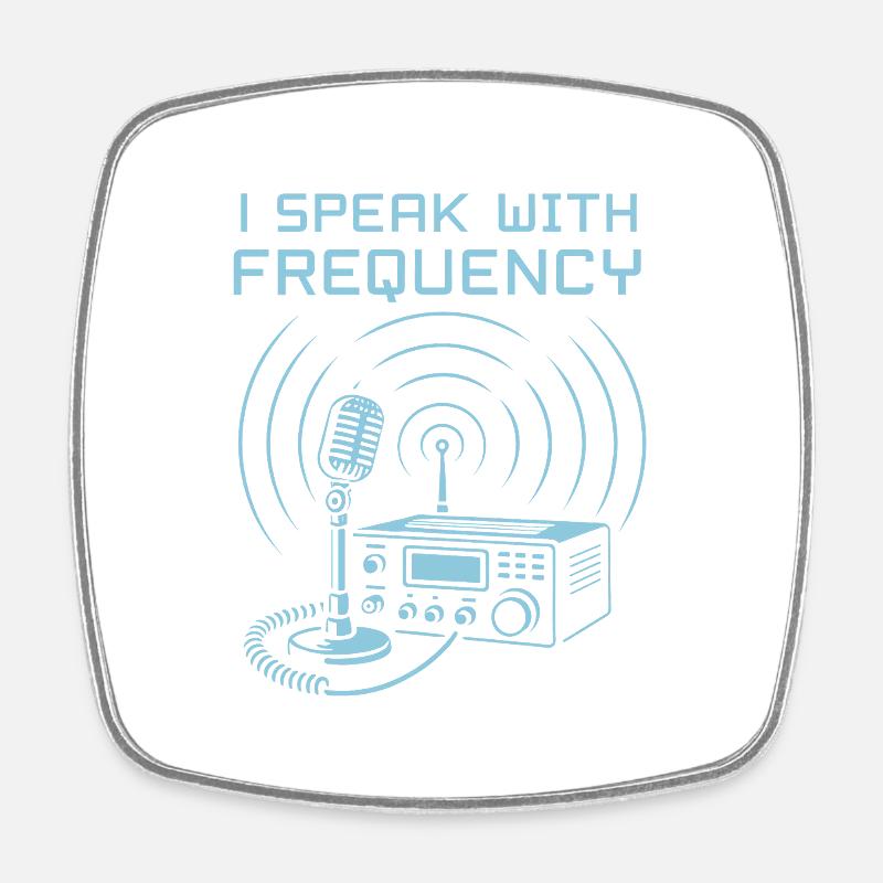 Ich spreche mit Frequenz - Viereckiger Kühlschrankmagnet - Weiß