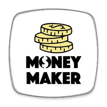 MAKING MONEY STOCK EXCHANGE GOLD LOVE DEAR MOTIVES - Square fridge magnet - white - Front