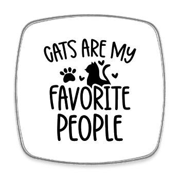KATZEN SIND MEINE LIEBLINGSMESCHEN SPRUCH MOTIV - Viereckiger Kühlschrankmagnet - Weiß - Vorne