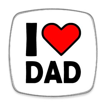 I love dad - Viereckiger Kühlschrankmagnet - Weiß - Vorne