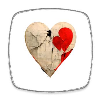 BROKEN HEART - Square fridge magnet - white - Front