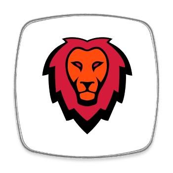 Lion Mascot Logo - Square fridge magnet - white - Front