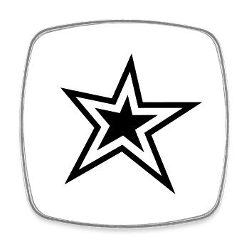 Star with Outline - Square fridge magnet - white - Front