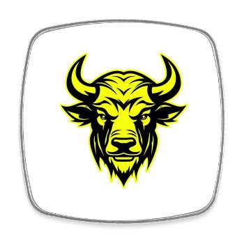 Portrait de tête de taureau symbole animal taureau - Magnet carré - blanc - Devant