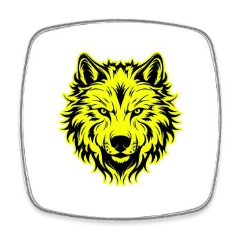 Icône de portrait de tête de loup - Magnet carré - blanc - Devant