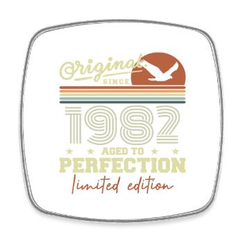 Original 1982 Geburtstagsgeschenk 1945 Retro 1982 - Viereckiger Kühlschrankmagnet - Weiß - Vorne