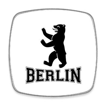 Berlin - Viereckiger Kühlschrankmagnet - Weiß - Vorne