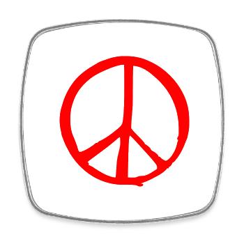 peace sign - Square fridge magnet - white - Front