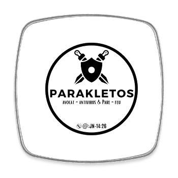 Parakletos (noir) - Jn/14:26 - Magnet carré - blanc - Devant