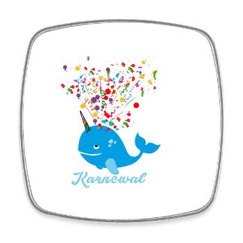 karnewal,wal,konfetti,karneval,walfisch - Viereckiger Kühlschrankmagnet - Weiß - Vorne