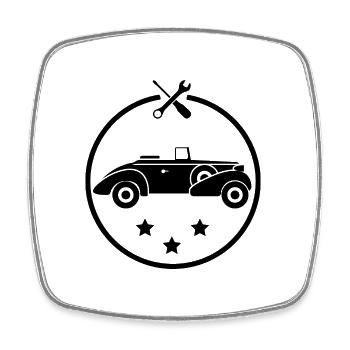 Oldtimer - Auto Nostalgisch Vehicles - Square fridge magnet - white - Front
