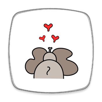 Elephant Hearts Red Heart Gift Mother's Day - Square fridge magnet - white - Front