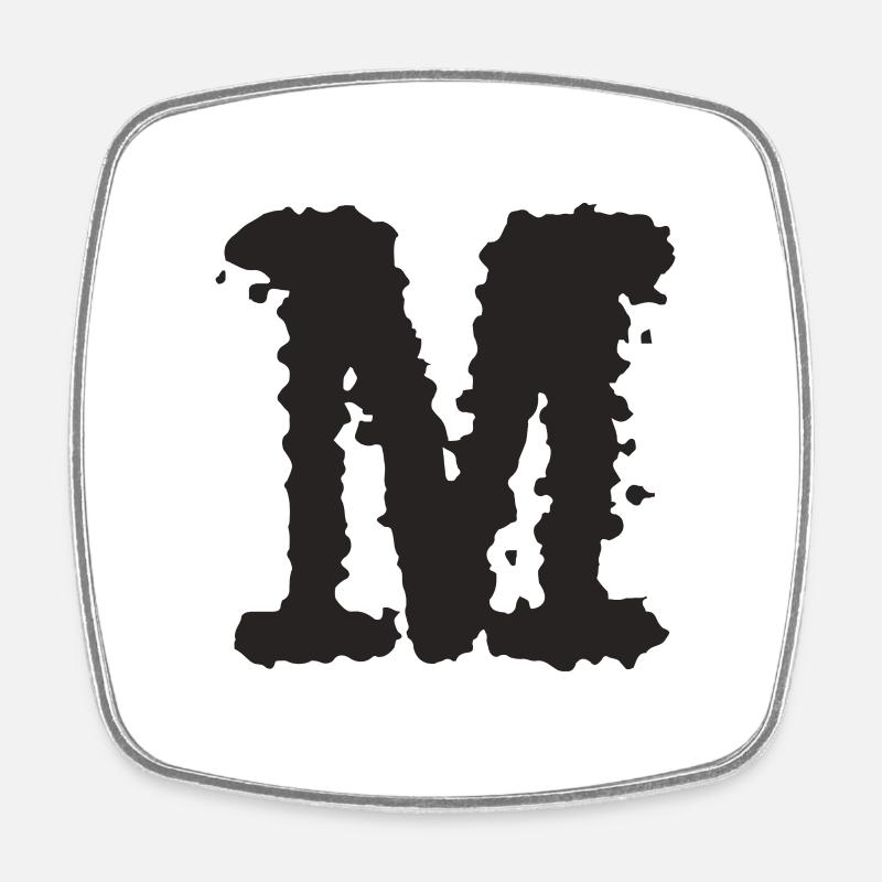 M - Square fridge magnet - white