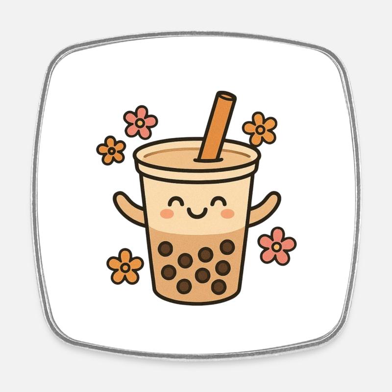 Kawaii Cup - Square fridge magnet - white