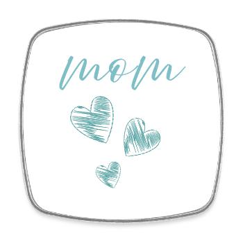T-shirt cadeau mignon d’amour des cœurs de maman - Magnet carré - blanc - Devant