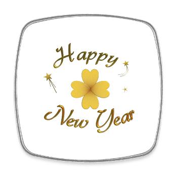 Happy New Year Silvester - Viereckiger Kühlschrankmagnet - Weiß - Vorne