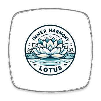 Inner Harmony Lotus - Heiteres Wasser- und Blumendesign - Viereckiger Kühlschrankmagnet - Weiß - Vorne