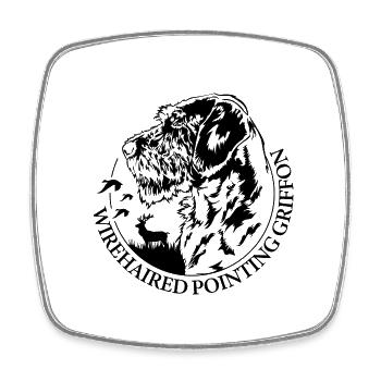 Wirehaired Pointing Griffon Portrait Hund Wilsigns - Viereckiger Kühlschrankmagnet - Weiß - Vorne