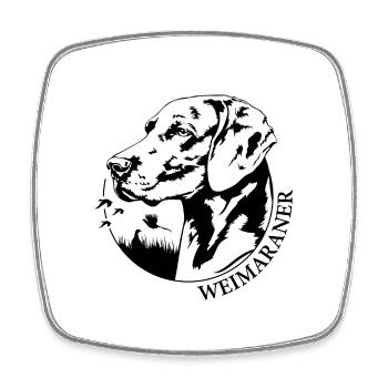 Braque de Weimar Portrait Chiens Chien Chiens De Chasse Wilsigns - Magnet carré - blanc - Devant