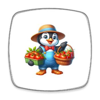 Pingouin du jardinier Fier assistant à 🐧🌱 la récolte - Magnet carré - blanc - Devant