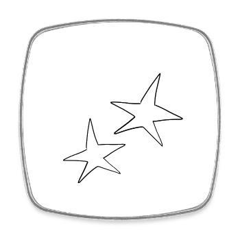 Star Symbol Shape Two Stars - Square fridge magnet - white - Front
