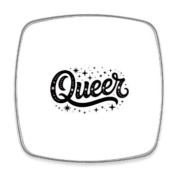 Queer - Cooles LGBTQIA+ Logo - Viereckiger Kühlschrankmagnet - Weiß - Vorne