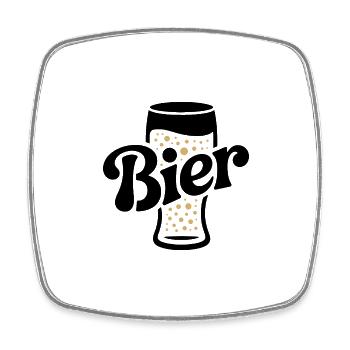 Bier - Cool Beer Logo - Viereckiger Kühlschrankmagnet - Weiß - Vorne