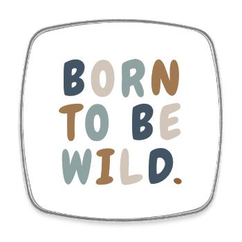 Sweat minimaliste mignon Born Wild Boho - Magnet carré - blanc - Devant