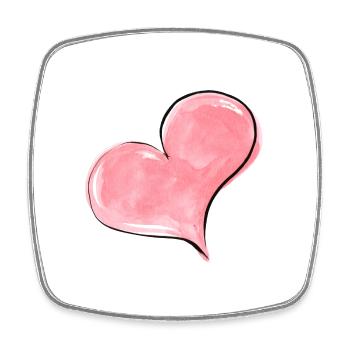 Heart Watercolor Pink - Square fridge magnet - white - Front