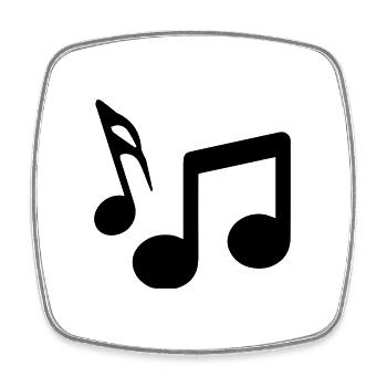 Musical notes sign - Square fridge magnet - white - Front