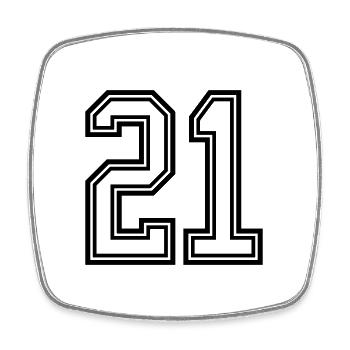 Symbole numérique 21 - Magnet carré - blanc - Devant