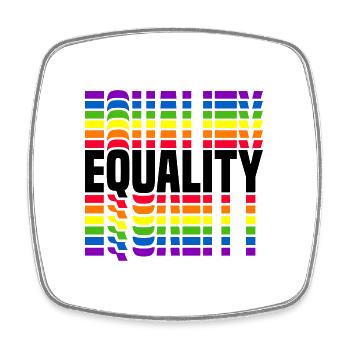 Equality Gay Pride Lgbtq Rainbow Transgender Bisex - Viereckiger Kühlschrankmagnet - Weiß - Vorne