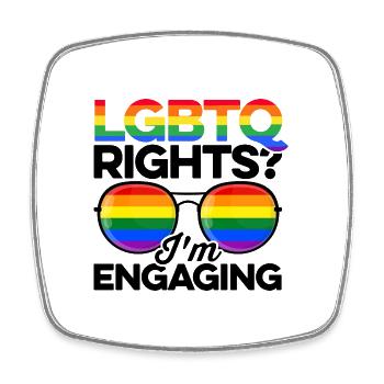 Lgbtq Rights I'm Engaging Lesbian Love Rainbow Gay - Viereckiger Kühlschrankmagnet - Weiß - Vorne