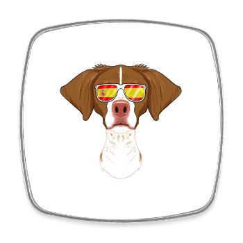 Brittany I Spain Sunglasses I Spanish Flag - Viereckiger Kühlschrankmagnet - Weiß - Vorne
