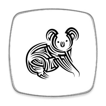 Koala Tribal Tattoo - Magnet carré - blanc - Devant