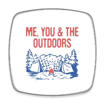 Me You & the Outdoors Camping Couples Camper - Viereckiger Kühlschrankmagnet - Weiß - Vorne