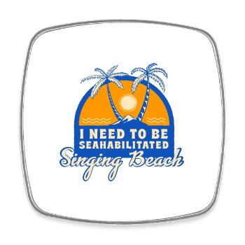 I Need To Be Seahabilitated Singing Beach Summer - Viereckiger Kühlschrankmagnet - Weiß - Vorne