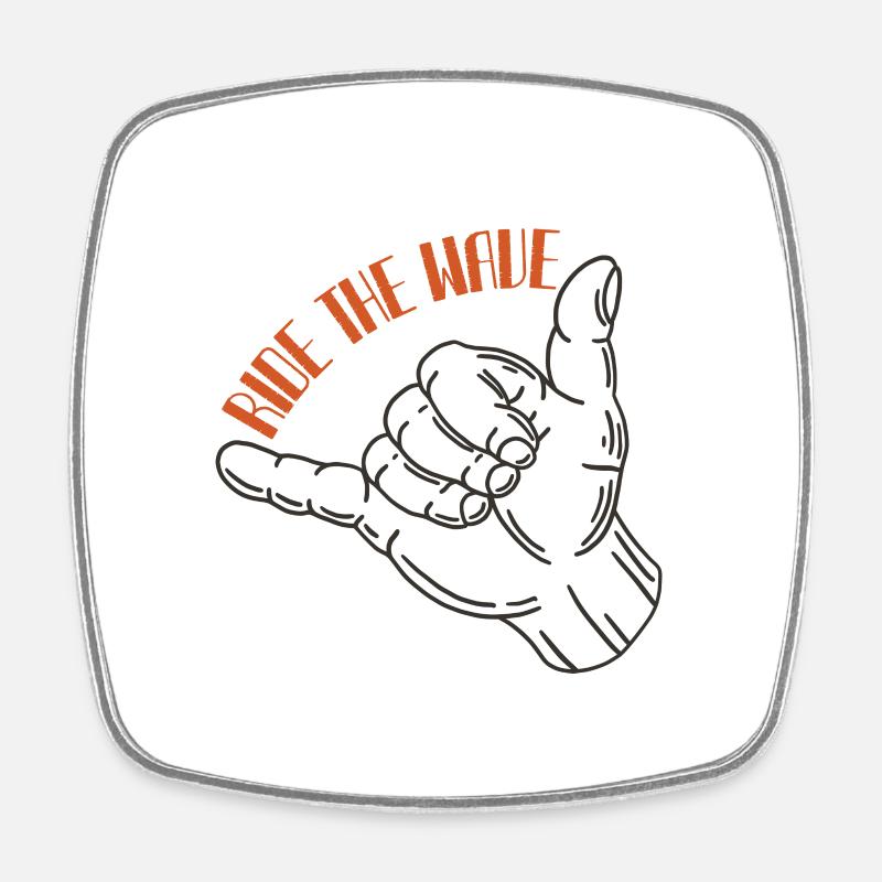 Summer, Sun, Surfing - Square fridge magnet - white