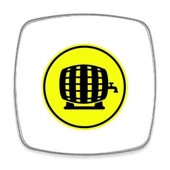 Beer barrel - Square fridge magnet - white - Front