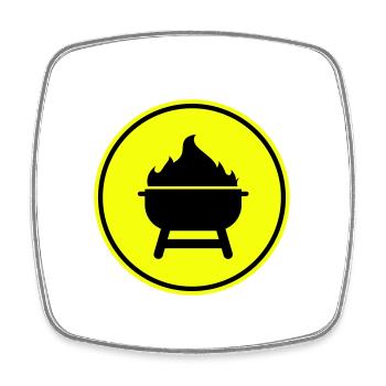 Grill icon - Square fridge magnet - white - Front