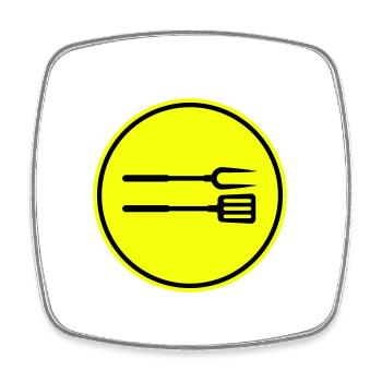Grillzange Grillen Symbol - Viereckiger Kühlschrankmagnet - Weiß - Vorne