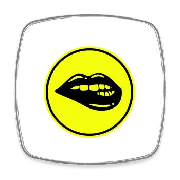 Lippen symbol - Viereckiger Kühlschrankmagnet - Weiß - Vorne
