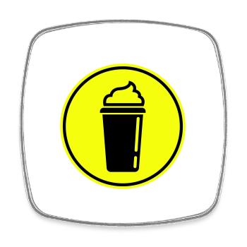 Coffee Icon - Square fridge magnet - white - Front