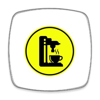 Coffee machine symbol - Square fridge magnet - white - Front