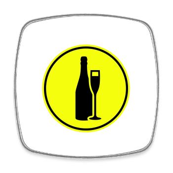 Symbole du vin rouge - Magnet carré - blanc - Devant