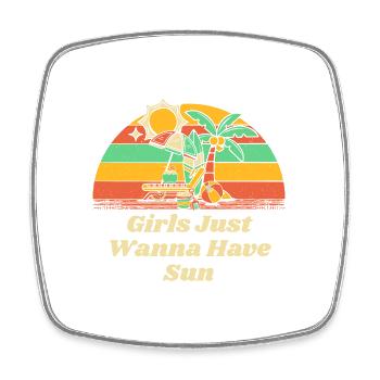 Les filles veulent juste avoir Sun Beach Tropical Ocean - Magnet carré - blanc - Devant